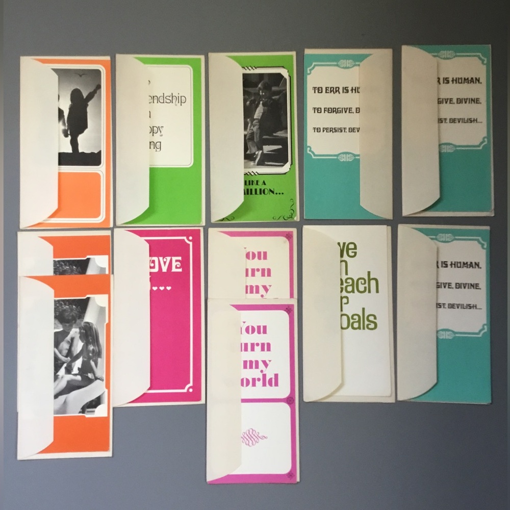 12 Vintage Greeting Cards 1970 Small World Unlimited
